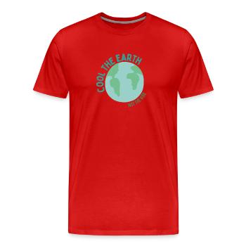 Rafraîchir la Terre - Pas l’ambiance - T-shirt bio Premium Homme - rouge - Devant - Damien (186cm)