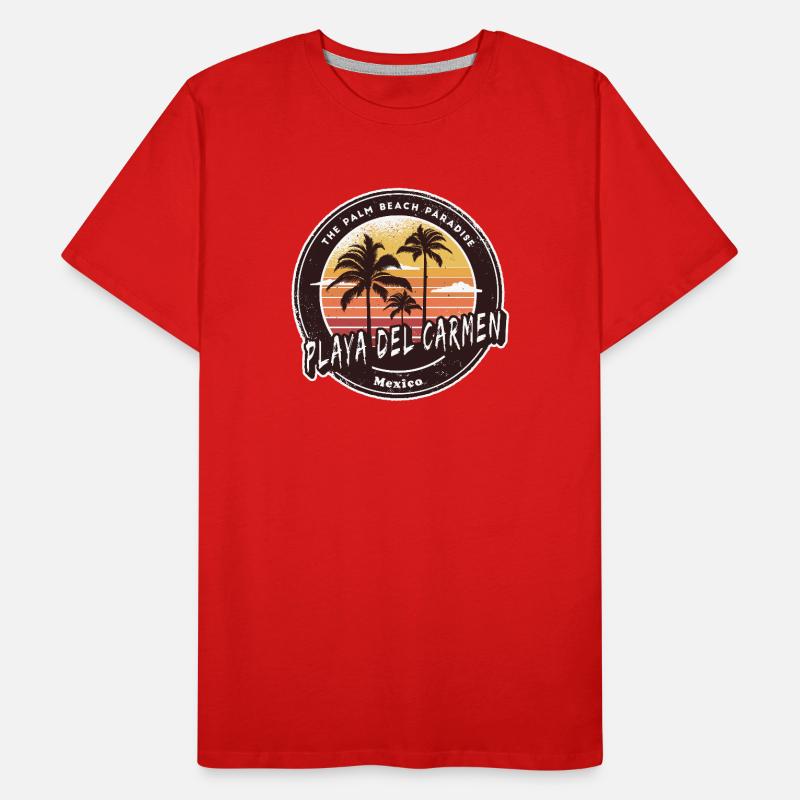 Playa del Carmen, Mexique, coucher de soleil Design T-shirt bio Premium Homme