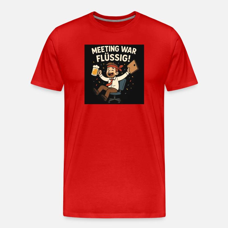 Meeting war flüssig - Männer Premium Bio T-Shirt - Rot
