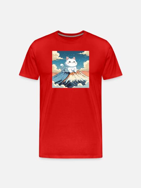 Fuji Kitten - Men's Premium Organic T-Shirt - red