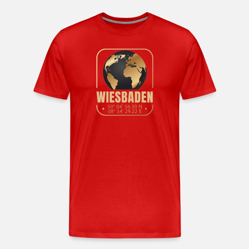 Wiesbaden - Männer Premium Bio T-Shirt - Rot