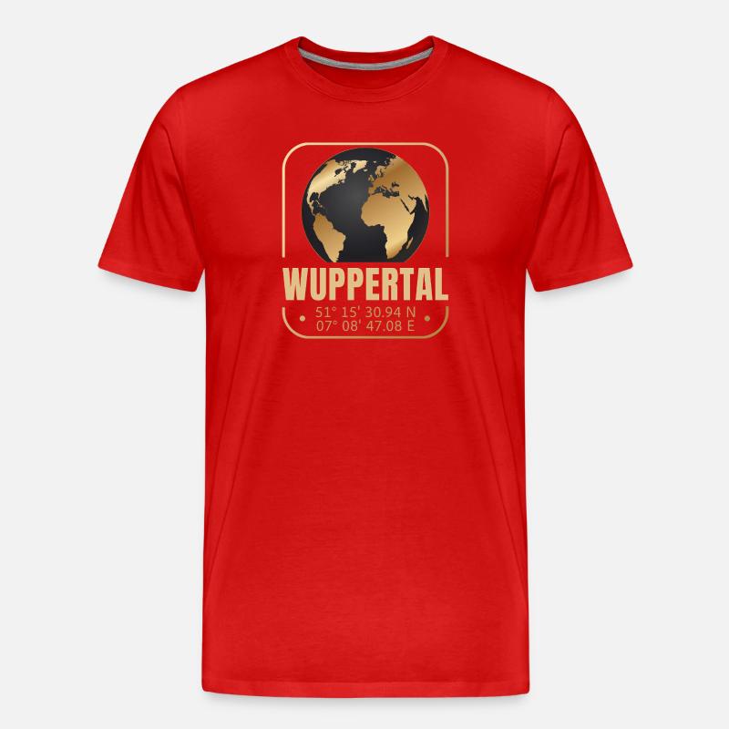 Wuppertal - Männer Premium Bio T-Shirt - Rot