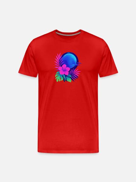 Neon Tropic Moon - Men's Premium Organic T-Shirt - red