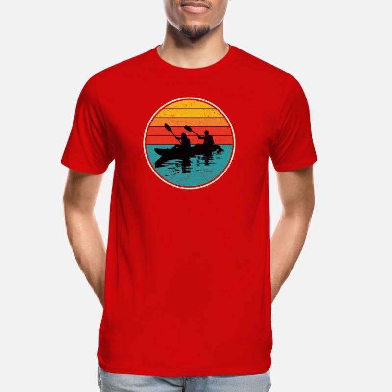 Sunset Kayak Duo Circle Men's Premium Organic T-Shirt