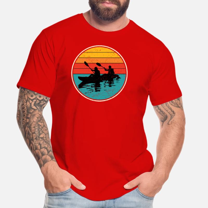 Sunset Kayak Duo Circle Men's Premium Organic T-Shirt