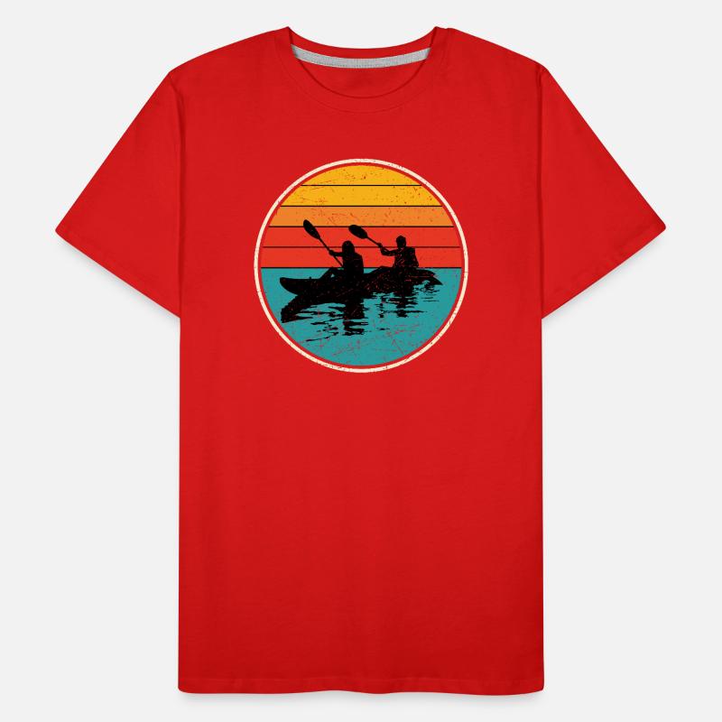 Sunset Kayak Duo Circle Men's Premium Organic T-Shirt