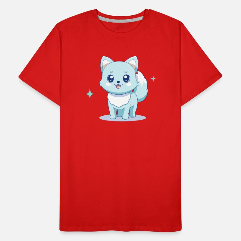 Adorable blue spitz dog with cheerful eyes Men's Premium Organic T-Shirt
