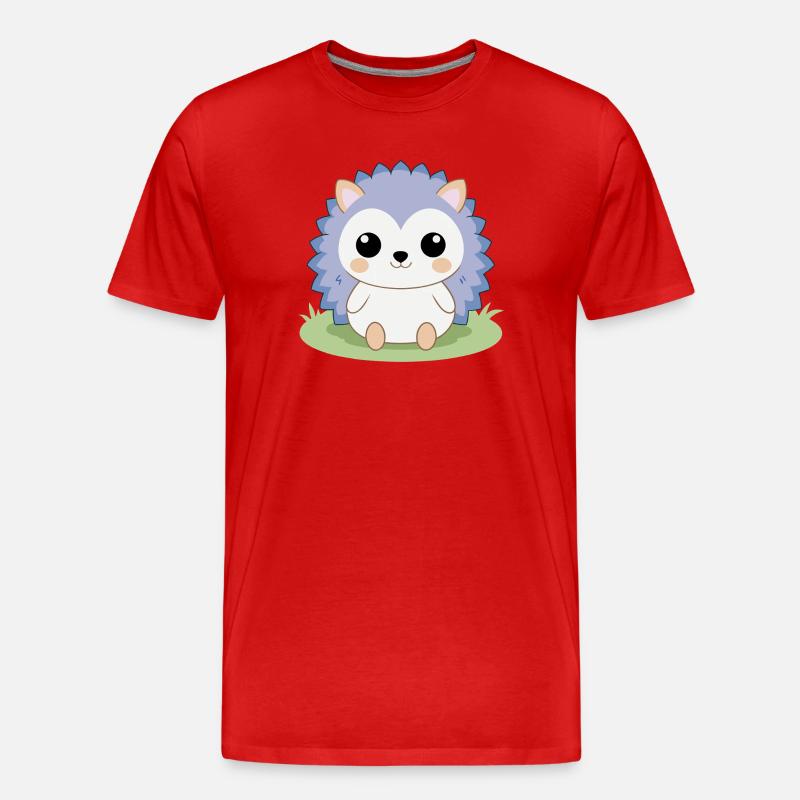 Igelbaby sitzt im Garten - Männer Premium Bio T-Shirt - Rot