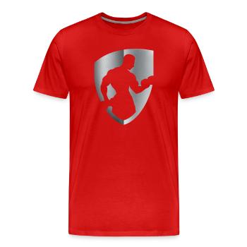 FITNESS silver - Men's Premium Organic T-Shirt - red - Front - Damien (186cm)
