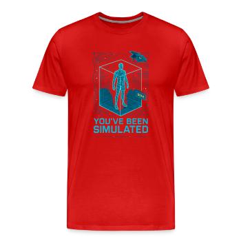 Simulé par le Basilic - T-shirt bio Premium Homme - rouge - Devant - Damien (186cm)