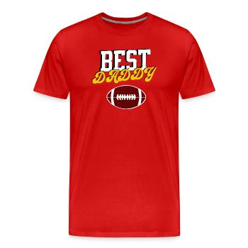 Best Daddy Vater Dad Vatertag Football Geschenk - Männer Premium Bio T-Shirt - Rot - Vorne - Damien (186cm)
