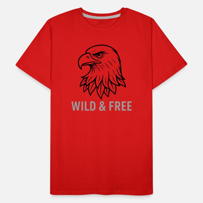 Eagle Head Wild and Free Men's Premium Organic T-Shirt