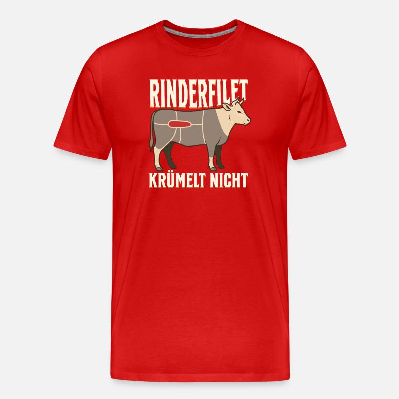 Rinderfilet krümelt nicht - Männer Premium Bio T-Shirt - Rot