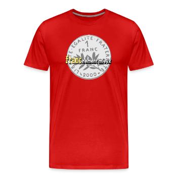 1 Franc - Men's Premium Organic T-Shirt - red - Front - Damien (186cm)