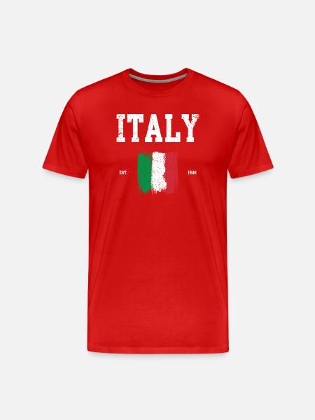 Italy Flag Brushstroke Design - Men's Premium Organic T-Shirt - red