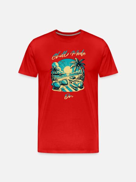 Strandsonne Chill Mode Design - Männer Premium Bio T-Shirt - Rot