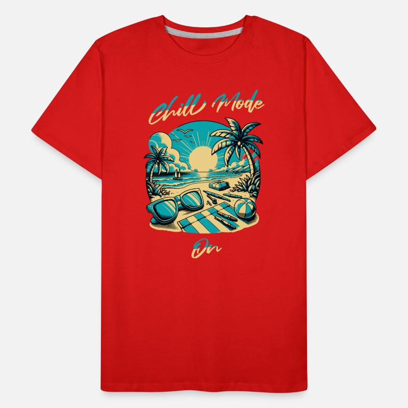 Strandsonne Chill Mode Design Männer Premium Bio T-Shirt