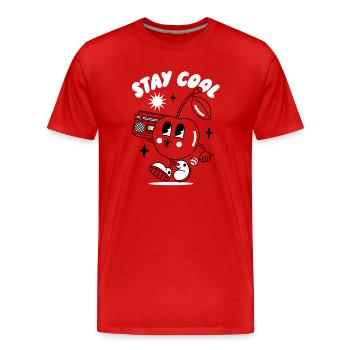 Stay Cool Inspirierende Typografie - Männer Premium Bio T-Shirt - Rot - Vorne - Damien (186cm)