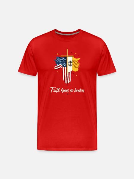 American and Vatican Flag - Men's Premium Organic T-Shirt - red