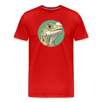 Rasage des lézards – plus doux que jamais ! - T-shirt bio Premium Homme - rouge - Devant - Damien (186cm)