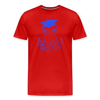 Octopus High School Graduation Passed College - Men's Premium Organic T-Shirt - red - Front - Damien (186cm)