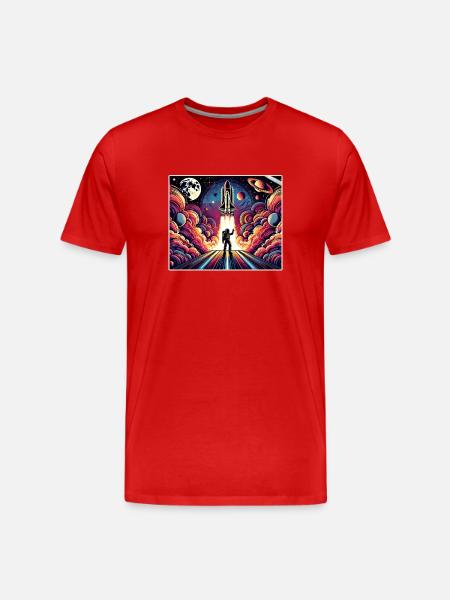 Conception de mission spatiale d’astronaute - T-shirt bio Premium Homme - rouge