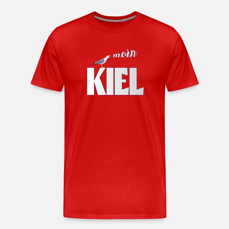Kiel Möwe & Moin Design - Männer Premium Bio T-Shirt - Rot
