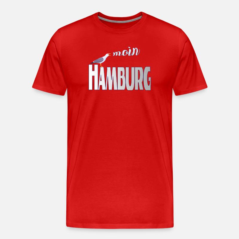 Hamburg Möwe & Moin Design - Männer Premium Bio T-Shirt - Rot
