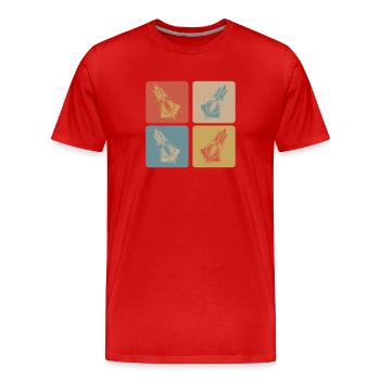 Space Space Design - Men's Premium Organic T-Shirt - red - Front - Damien (186cm)