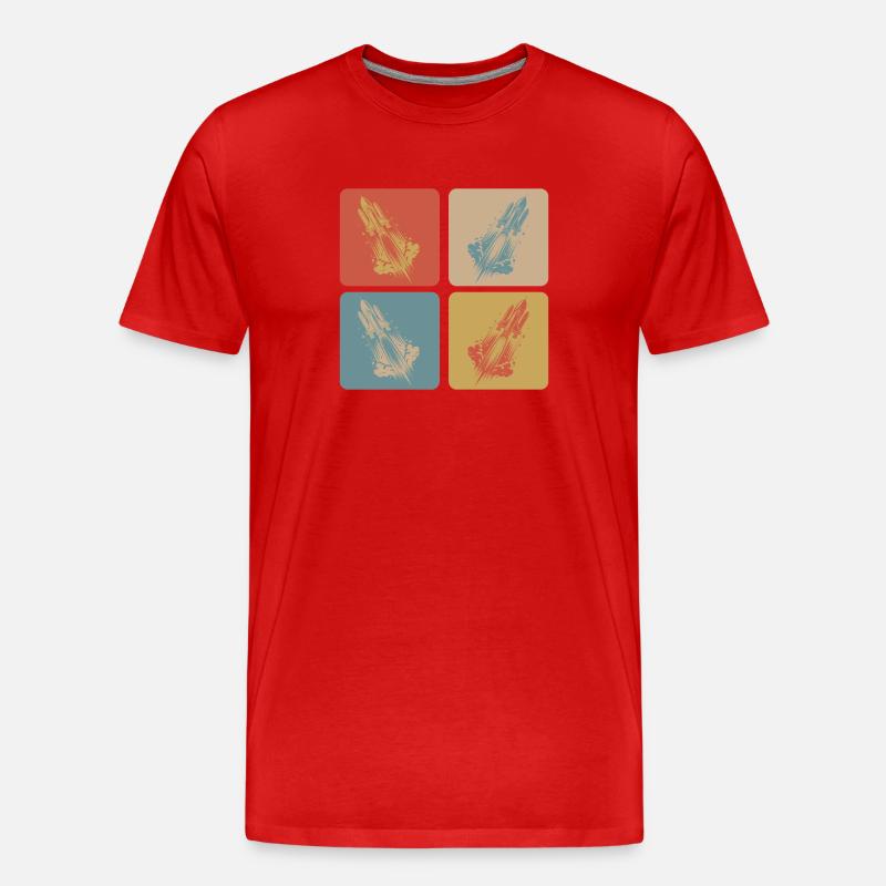 Raumfahrt Weltall Design - Männer Premium Bio T-Shirt - Rot