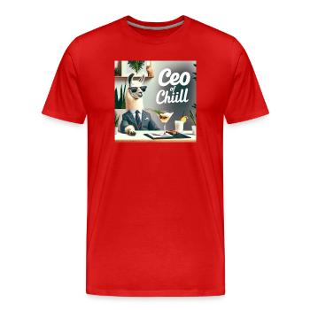 CEO of Chill - Männer Premium Bio T-Shirt - Rot - Vorne - Damien (186cm)