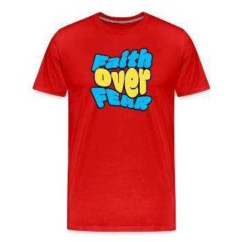 La foi plutôt que la peur - T-shirt bio Premium Homme - rouge - Devant - Damien (186cm)