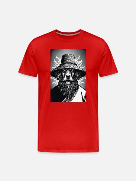 The Watchful Hound - Men's Premium Organic T-Shirt - red