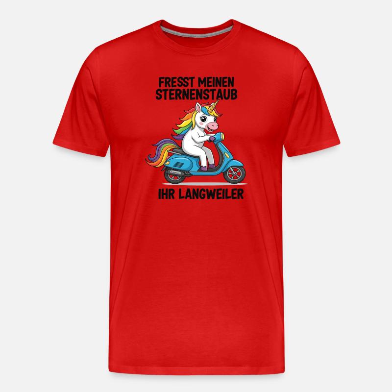 Roller-Einhorn - Männer Premium Bio T-Shirt - Rot