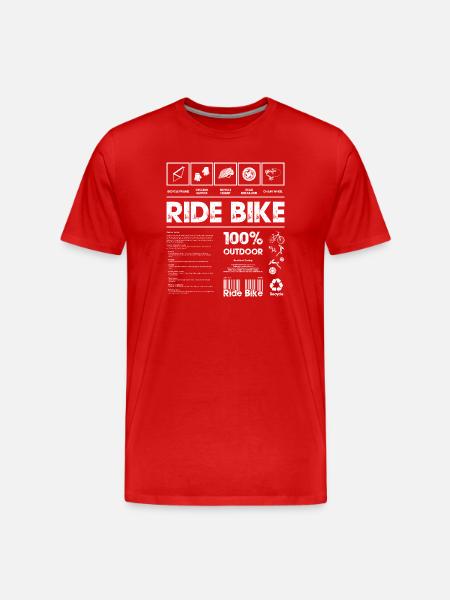 Illustration graphique de cyclisme d’aventure - T-shirt bio Premium Homme - rouge