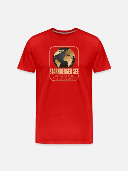 Starnberger See - Männer Premium Bio T-Shirt - Rot