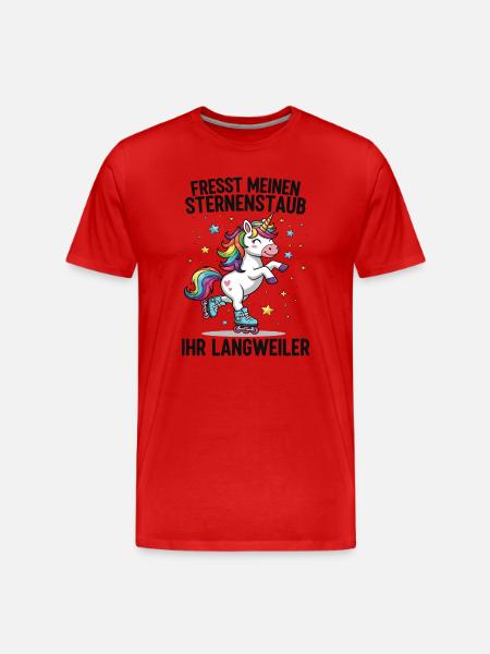 Rollschuh Einhorn - Männer Premium Bio T-Shirt - Rot
