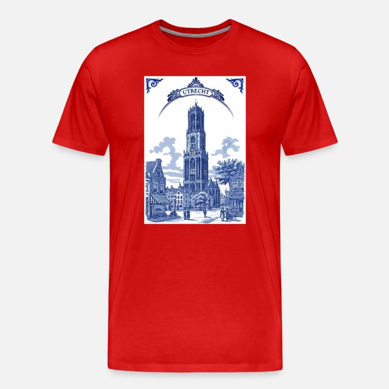 Utrecht il Duomo - Maglietta ecologica premium da uomo - rosso