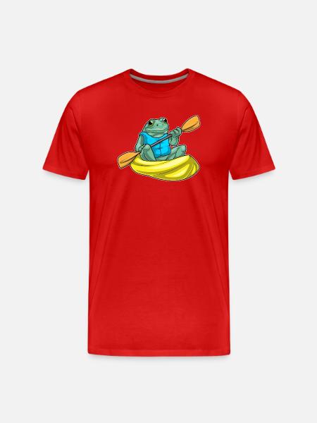 Frosch kleines Boot - Männer Premium Bio T-Shirt - Rot