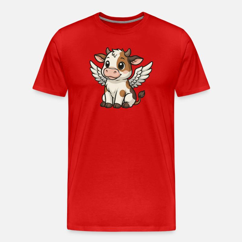 Kuh Engel Bulle - Männer Premium Bio T-Shirt - Rot