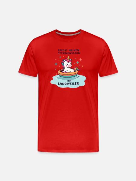 Einhorn Bootsfahrt - Männer Premium Bio T-Shirt - Rot