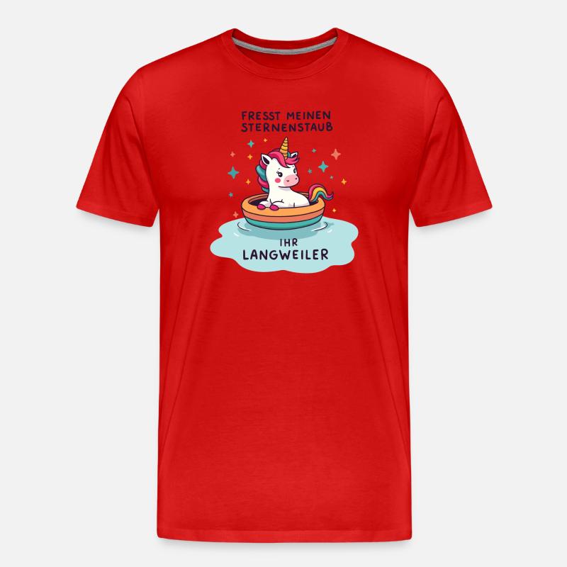 Einhorn Bootsfahrt - Männer Premium Bio T-Shirt - Rot