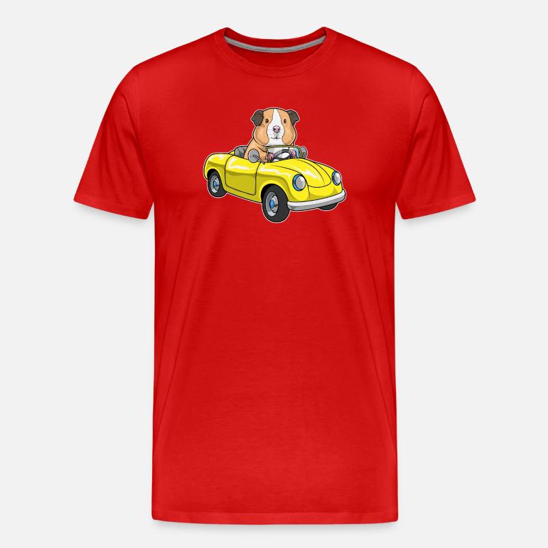 Voiture cochon d’Inde - T-shirt bio Premium Homme - rouge
