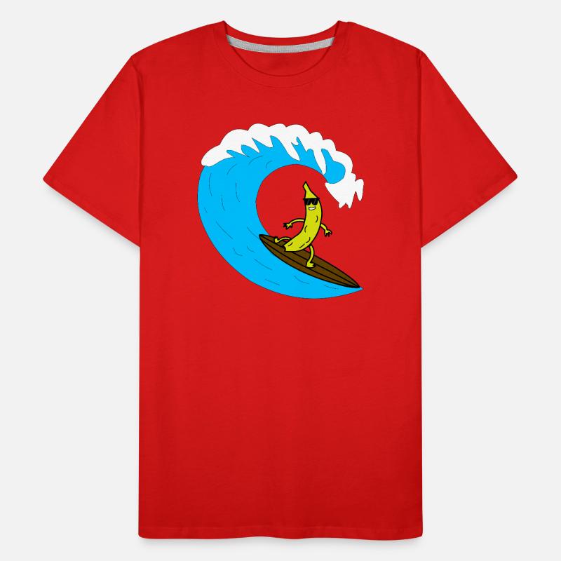 Banana surfer on wave Men's Premium Organic T-Shirt