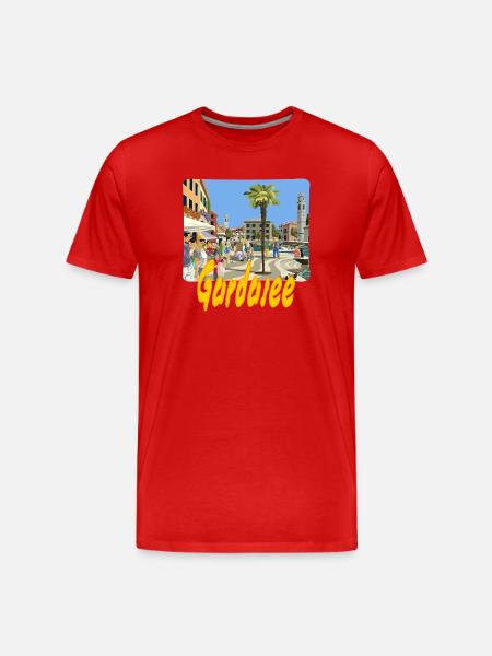 Gardasee - Männer Premium Bio T-Shirt - Rot