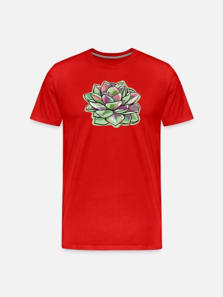 Echeveria Fat Leaf Rosette Succulent - Men's Premium Organic T-Shirt - red