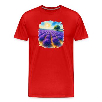 Champ de lavande - T-shirt bio Premium Homme - rouge - Devant - Damien (186cm)