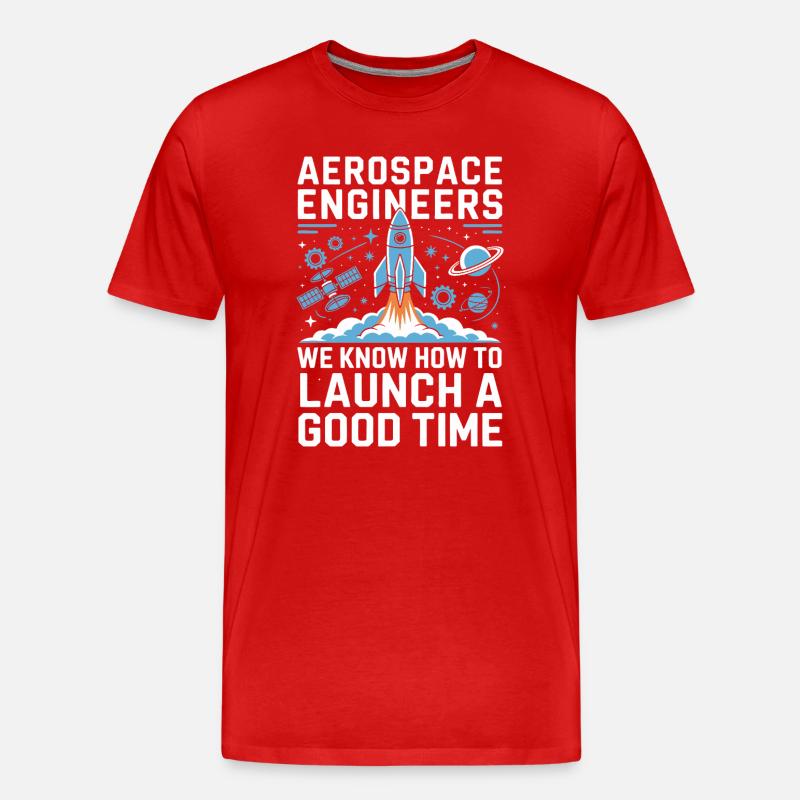 Aerospace Engineer Rocket Launch Humor - Männer Premium Bio T-Shirt - Rot