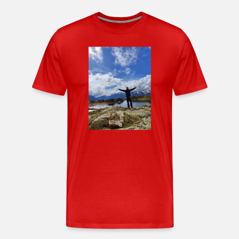 Triumphgipfel an der Spitze - Männer Premium Bio T-Shirt - Rot