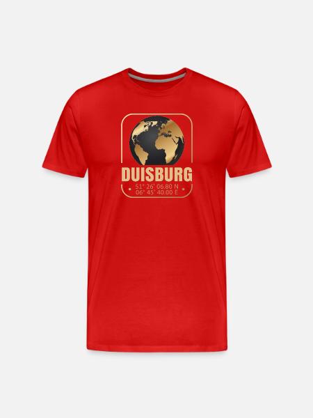 Duisburg - Männer Premium Bio T-Shirt - Rot